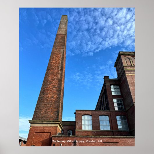 Schoorsteen van Centenary Mill, Preston, Engeland, Poster (Voorkant)