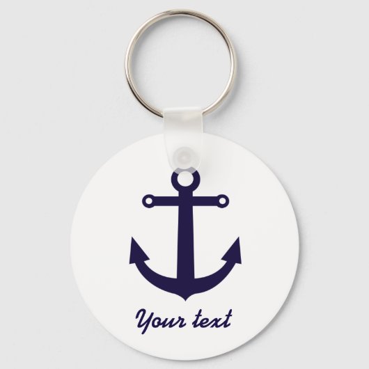 Schoorsteenanker Navy Blauwe Strand Sleutelhanger (Voorkant)