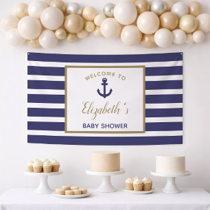 Schoorsteenanker Navy Blauwe Strepen Jongens Baby Spandoek