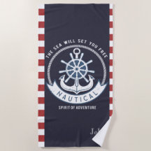 Schoorsteenanker, Wiel, Marineblauw, Rode Strepen