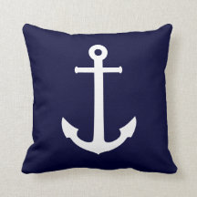 Schoorsteenanker Wit Op Marineblauw