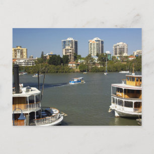 Schoorsteenboten, Brisbane rivier, Brisbane, Briefkaart