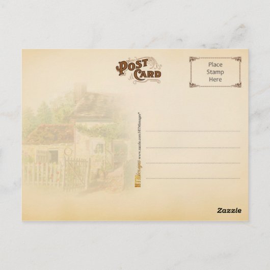 Schoorsteenkatoen laden met ritssluiting briefkaart (Achterkant)