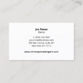 Schoorsteenreiniging en reparatie metselwerk visitekaartje (Achterkant)