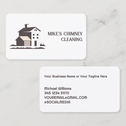 Schoorsteenreiniging & open haard visitekaartje (Voorkant / Achterkant)