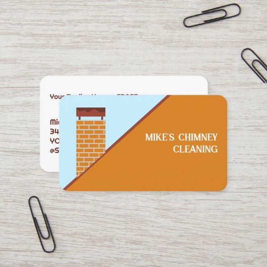 Schoorsteenrookreiniging Visitekaartje (Voorkant / Achterkant in situ)