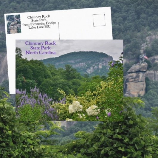 Schoorsteenrots van Flowering Bridge Lake Lure NC Briefkaart