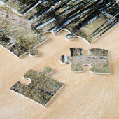 Schoorsteenruïne onder Herfst Aspens Bomen Foto Legpuzzel (Zijkant)