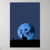 schoorsteensilhouet op het dak tegen de griep poster (Voorkant)