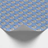 Schoorstenen, blauw, cadeaupapier (Hoek)