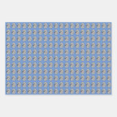 Schoorstenen, blauw, inpakpapier vel (Voorkant 3)