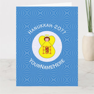 Schoot Leeuw Rampant Engel Hanukkah Vlag Personali Kaart