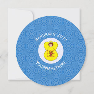 Schoot Leeuw Rampant Engel Hanukkah Vlag Personali Kaart