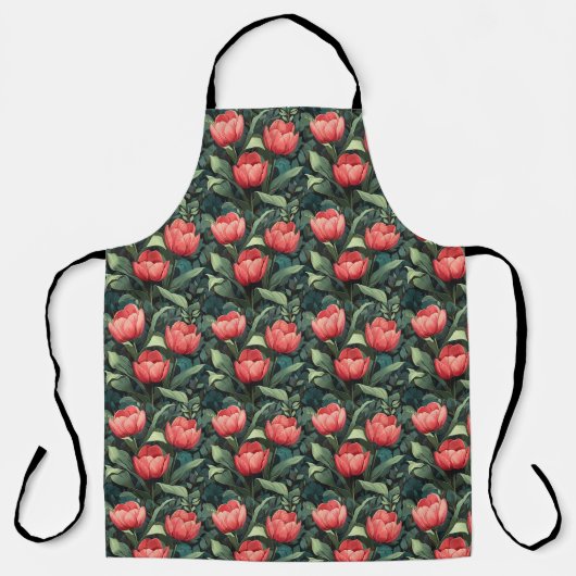 Schoot met Bloemen Tulpen Bloem Kitchen Schort (Voorkant)