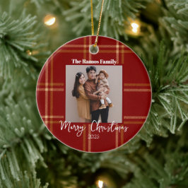 Schoots Schotse Tartan Kerstmis Aanpasbaar  Keramisch Ornament