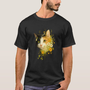 Schootse kat met bloemen voor moeder vader vrouwen t-shirt