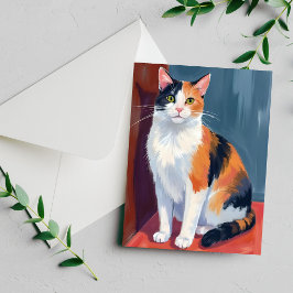 Schootse kat | Waterverf Mooie Kitten Kat Huisdier