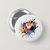 Schop het alsof het warm is. cartoon voetbal ronde button 5,7 cm (Voorkant /achterkant)