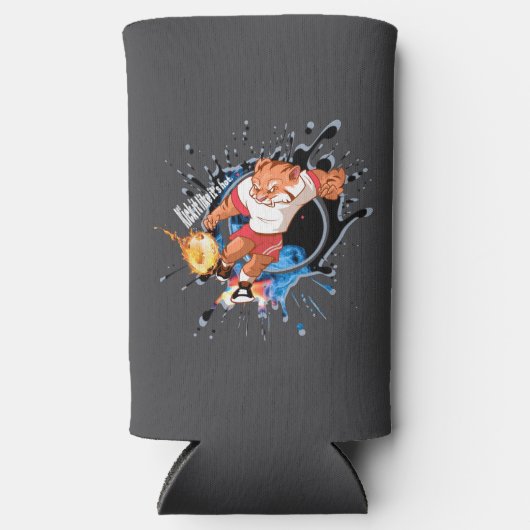 Schop het alsof het warm is. cartoon voetbal seltzer blikjeskoeler (Voorkant)