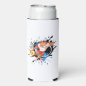 Schop het alsof het warm is. cartoon voetbal seltzer blikjeskoeler (Seltzer Achterkant)