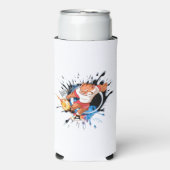 Schop het alsof het warm is. cartoon voetbal seltzer blikjeskoeler (Seltzer Voorkant)