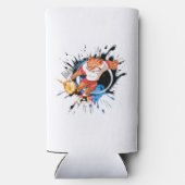 Schop het alsof het warm is. cartoon voetbal seltzer blikjeskoeler (Achterkant)