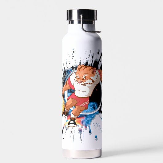 Schop het alsof het warm is. cartoon voetbal waterfles (Links)