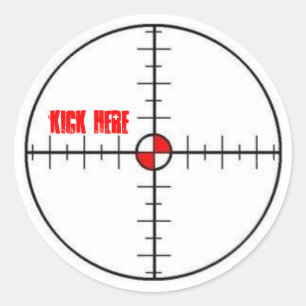 Schop hier ronde sticker