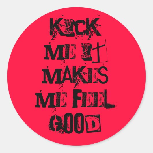 Schop me, het geeft me een goed gevoel ronde sticker (Voorkant)