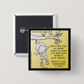 Schop van het geloof vierkante button 5,1 cm (Voorkant /achterkant)