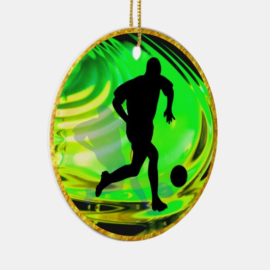 Schopende ballen in Groen en Goud Keramisch Ornament (Rechts)