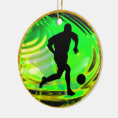 Schopende ballen in Groen en Goud Keramisch Ornament (Links)