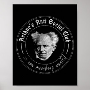 Schopenhauer Filosofie Aforismen Arthur Anti Soc Poster