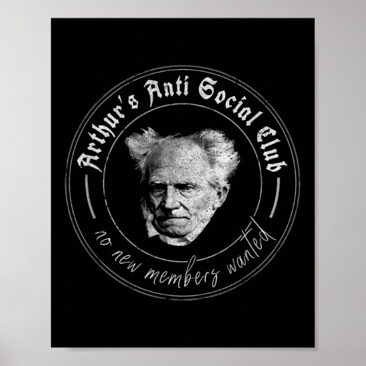 Schopenhauer Filosofie Aforismen Arthur Anti Soc Poster (Voorkant)