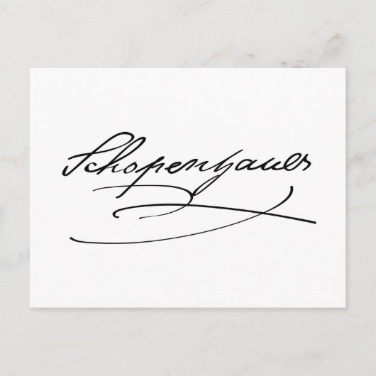 Schopenhauer Handtekening Briefkaart (Voorkant)