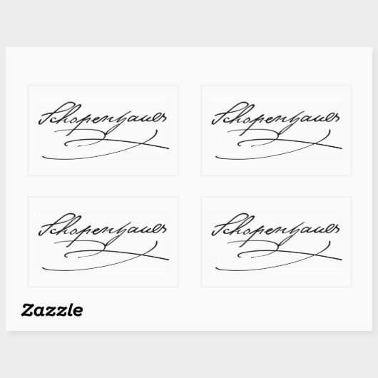 Schopenhauer Handtekening Rechthoekige Sticker (Vel)
