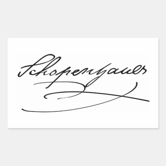 Schopenhauer Handtekening Rechthoekige Sticker (Voorkant)