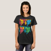 Schopenhauer Pop-Art Portret Blok T-shirt (Voorkant volledig)