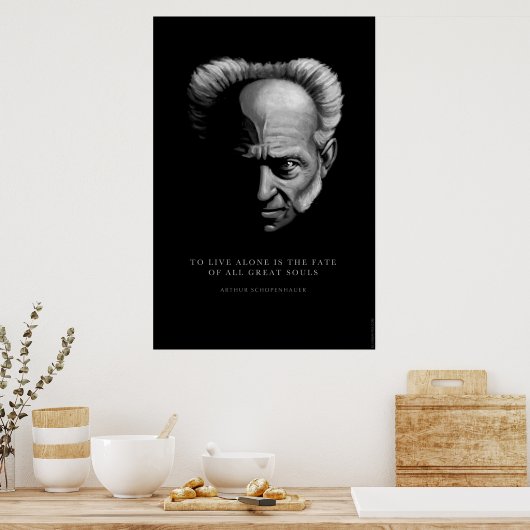 Schopenhauer Quote: Alleen leven Poster (Keuken)