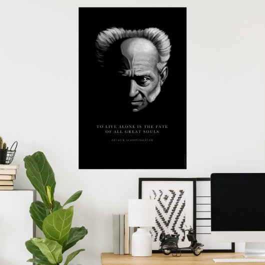 Schopenhauer Quote: Alleen leven Poster (Thuiskantoor)