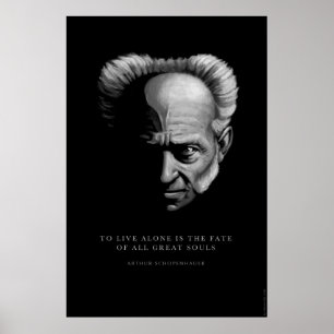 Schopenhauer Quote: Alleen leven Poster