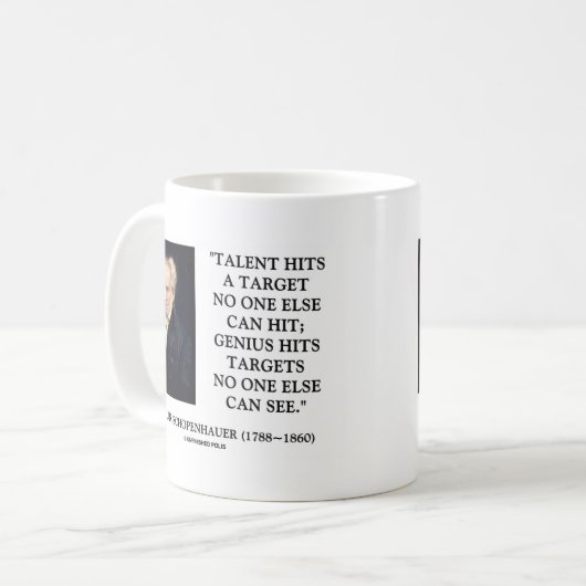 Schopenhauer Talent Genius heeft doelstellingen di Koffiemok (Voorkant links)