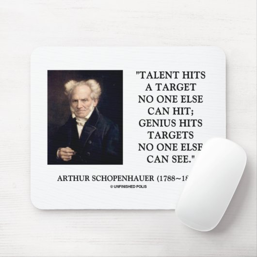 Schopenhauer Talent Genius heeft doelstellingen di Muismat (Met muis)