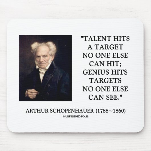 Schopenhauer Talent Genius heeft doelstellingen di Muismat (Voorkant)