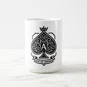 Schoppen Aas Crest — Gekroonde Filigraan Koffiemok