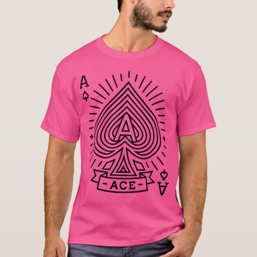 Schoppen Aas — Monoline Sunburst Embleem T-shirt (Voorkant)