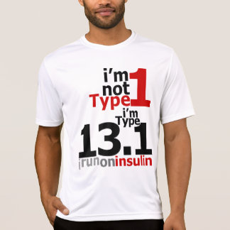 Schoppen - Mannen Type 1 Diabetes Half marathoner  T-shirt