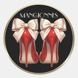 Schoppen op hoge hakken ronde sticker