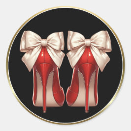 Schoppen op hoge hakken ronde sticker