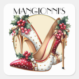 Schoppen op hoge hakken vierkante sticker